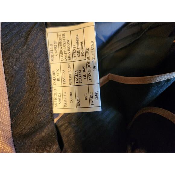 MENS 2 BUTTON SUPER 150S BLACK WOOL FEEL SUIT FLAT FRT PANT - Picture 5 of 5